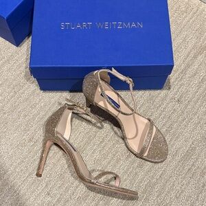 Stuart Weitzman Glittering Gold Heels